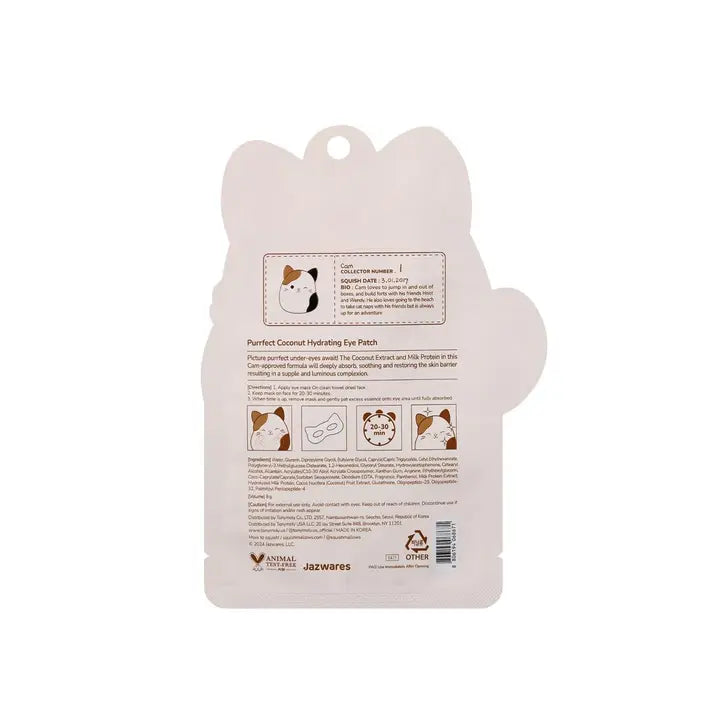 Squishmallow X TONYMOLY Cam's Purrfect Coconut Hydrating Eye Mask