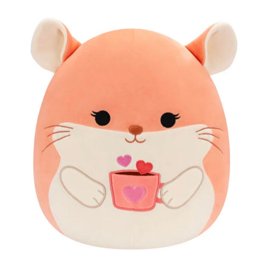 Squishmallow 5 Inch Erica the Chinchilla with Heart Mug Valentine Plush Toy