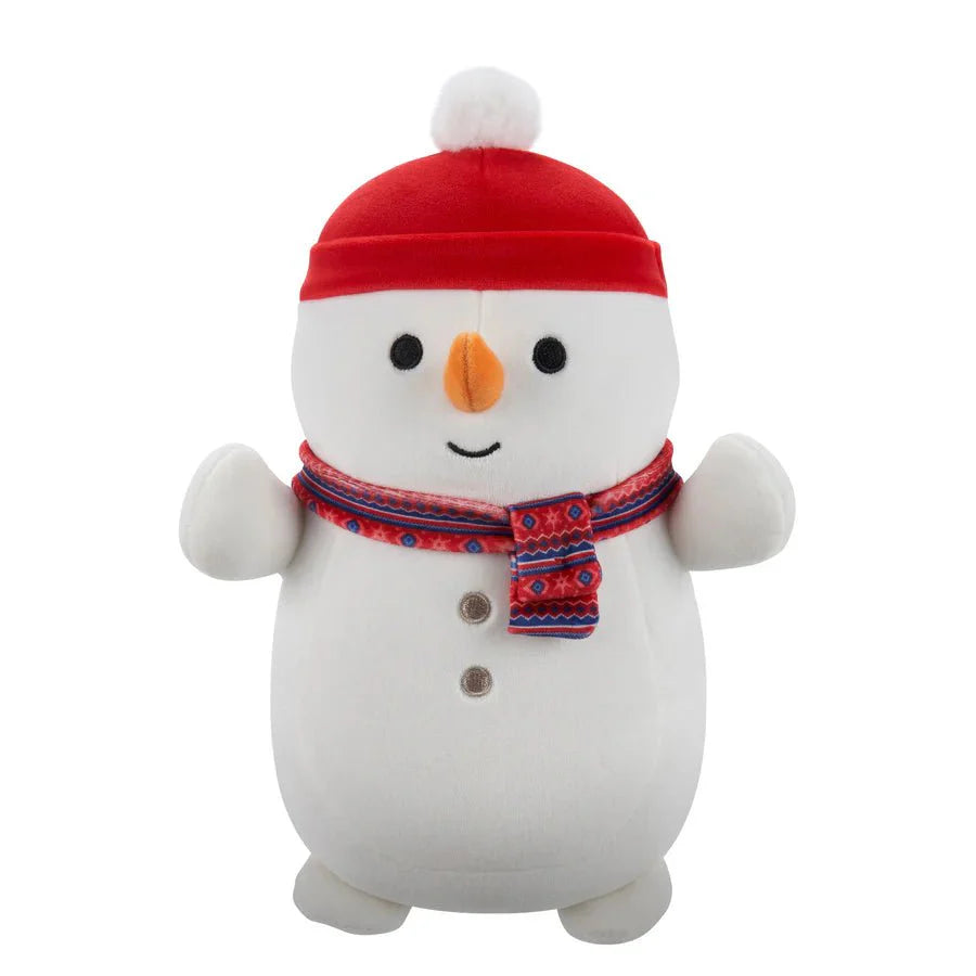 Squishmallow 10 Inch Manny the Snowman Christmas Hug Mees Plush Toy - Owl & Goose Gifts