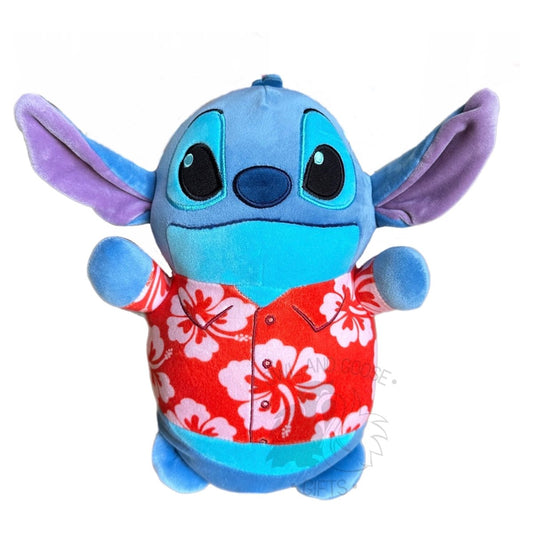 Squishmallow 10 Inch Stitch with Hawaiian Shirt Disney Hug Mees Plush Toy - Owl & Goose Gifts