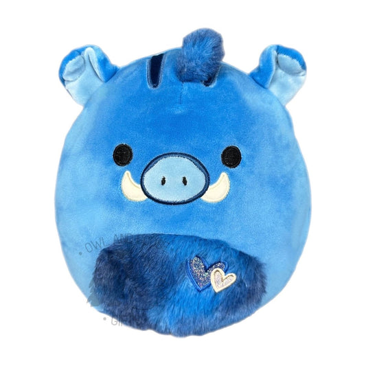 Squishmallow 12 Inch Berjon the Blue Warthog Valentine Plush Toy - Owl & Goose Gifts