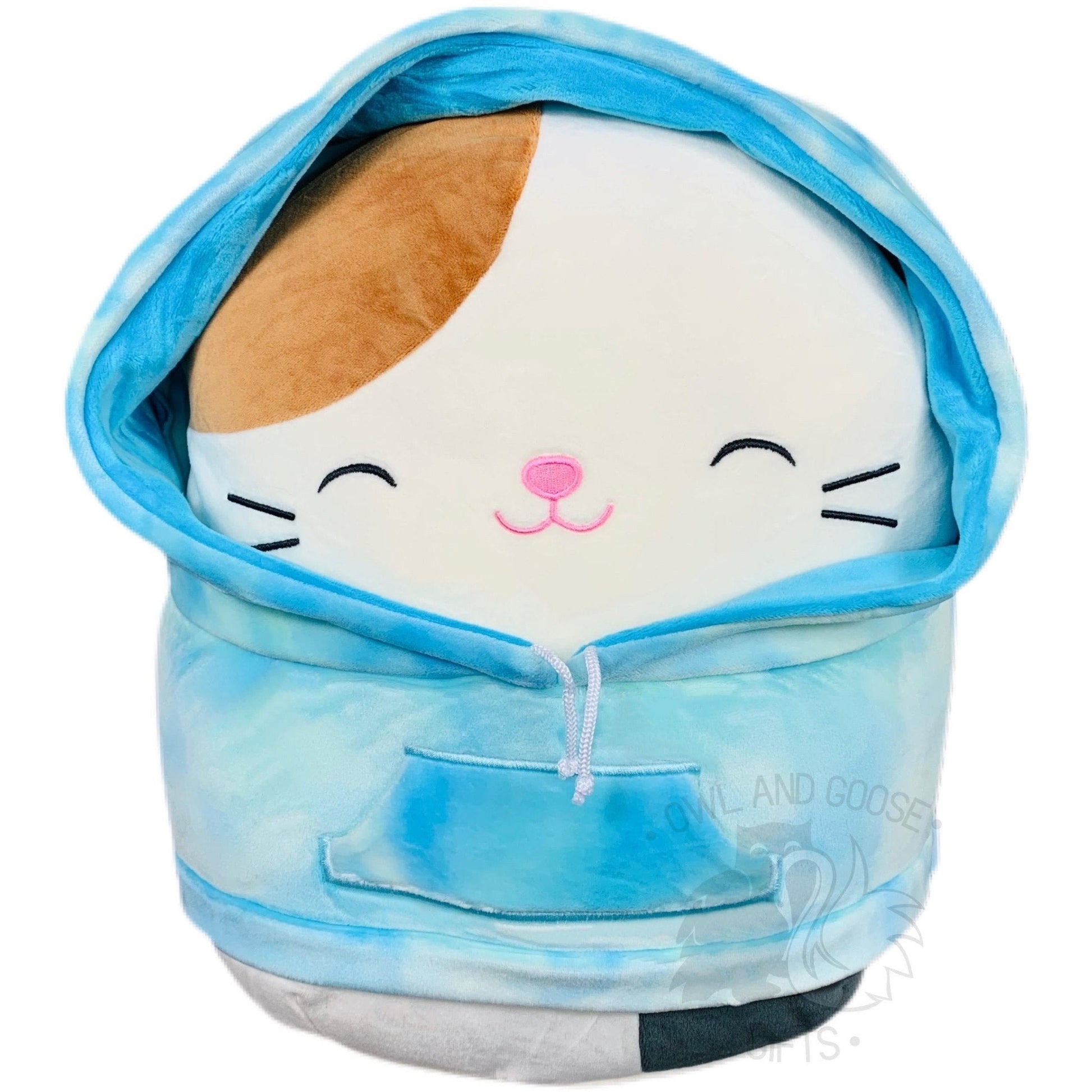 Squishmallow 12 Inch Cam the Cat Hoodie Squad Plush Toy - Owl & Goose Gifts