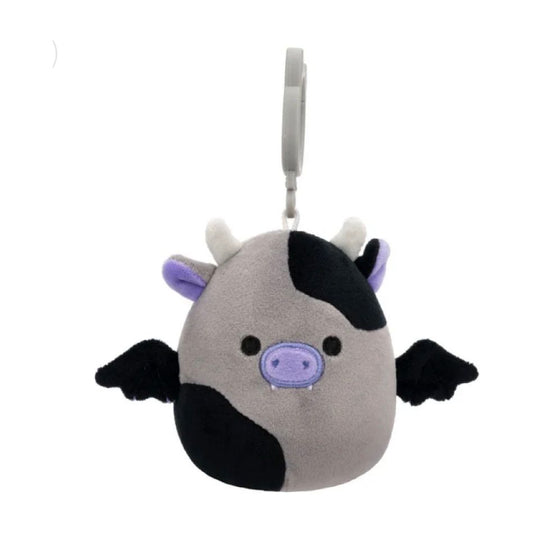 Squishmallow 3.5 Inch Bridgette the Bat Cow Halloween Plush Clip - Owl & Goose Gifts