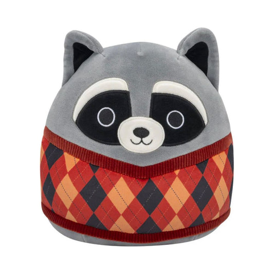 Squishmallow 8 Inch Rocky the Racoon with Sweater Plush Toy - Owl & Goose Gifts