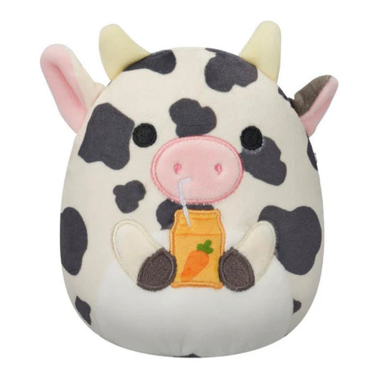 Squishmallow 5 Inch Colin the Cow with Carrot Juice Easter Plush Toy - Owl & Goose Gifts