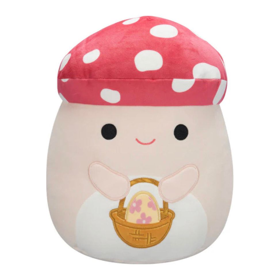 Squishmallow 5 Inch Malcolm the Mushroom with Basket Easter Plush Toy - Owl & Goose Gifts
