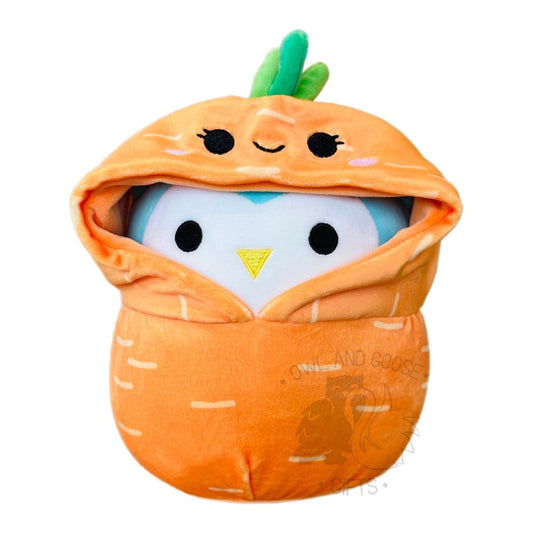 Squishmallow 5 Inch Winston the Owl in Carrot Costume Plush Toy - Owl & Goose Gifts