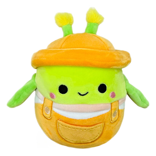 Squishmallow 5 Inch Pilar the Grasshopper in Overalls Plush Toy
