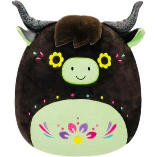 Squishmallow 8 Inch Catrina the Highland Cow Day of the Dead Plush Toy - Owl & Goose Gifts