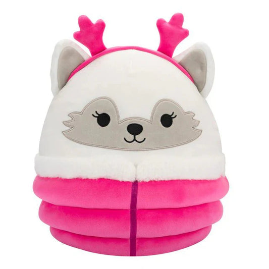 Squishmallow 8 Inch Gracelynn the Fox with Pink Puffer Jacket Christmas Plush Toy - Owl & Goose Gifts