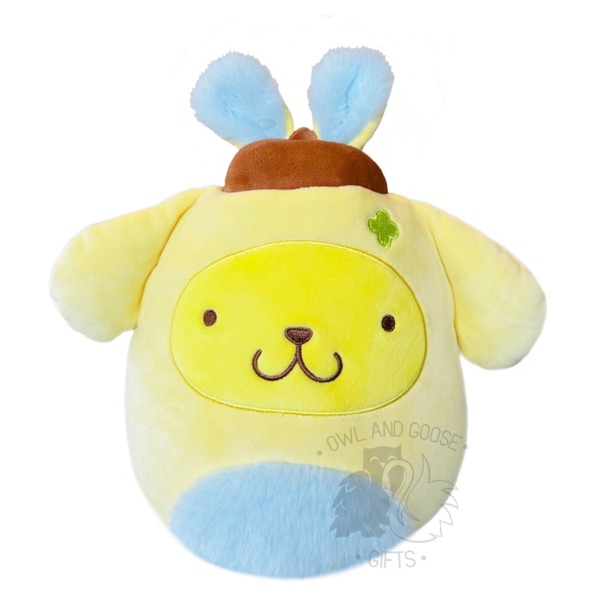 Squishmallow 8 Inch Pompompurin Easter Sanrio Plush Toy - Owl & Goose Gifts