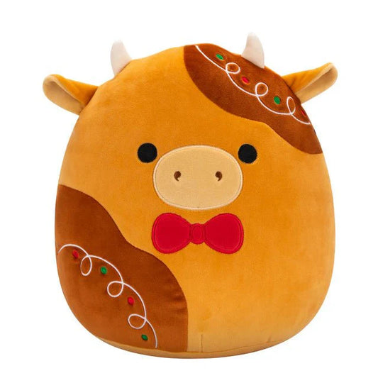 Squishmallow 8 Inch Jericho the Gingerbread Cow Christmas Plush Toy - Owl & Goose Gifts
