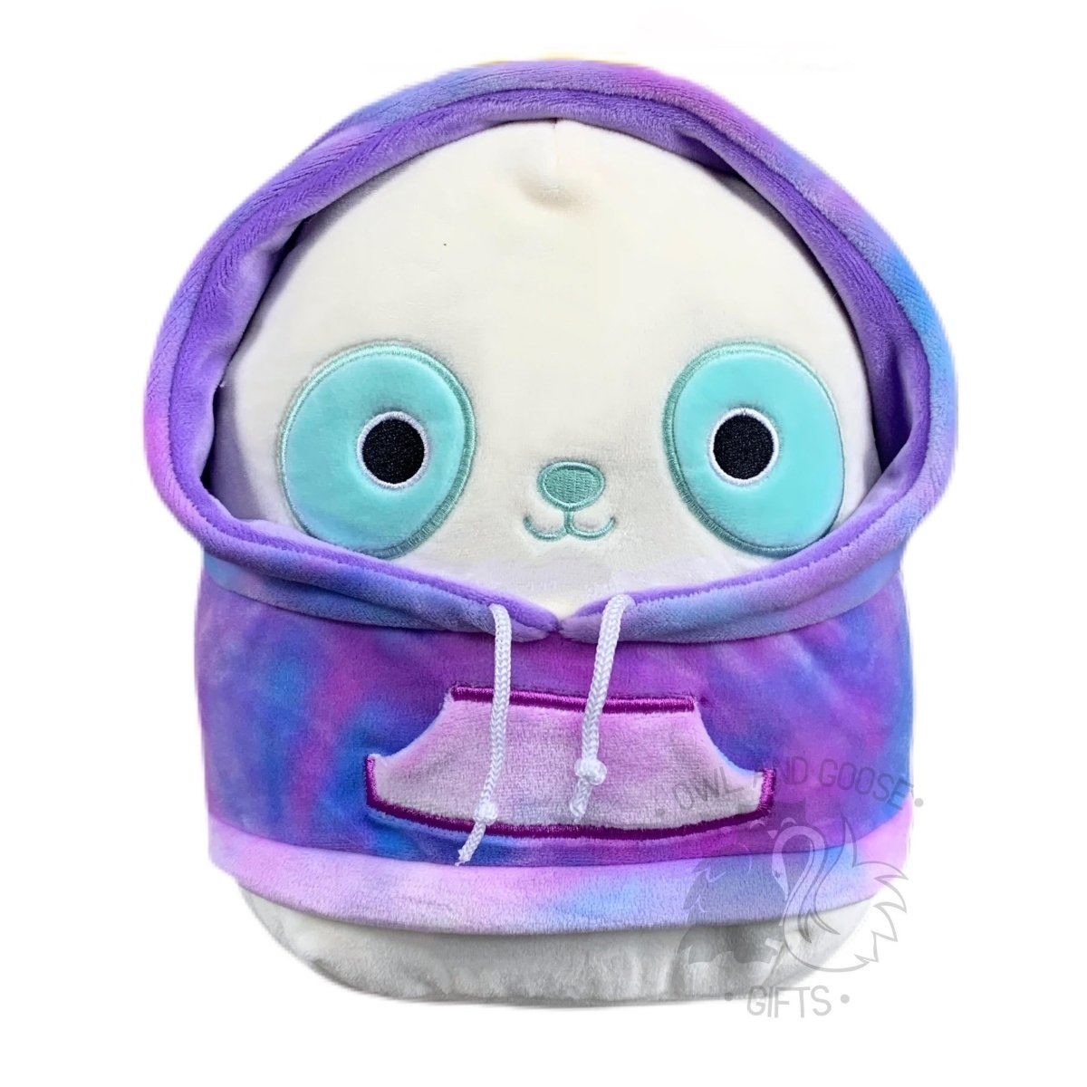 Squishmallow 8 Inch Sissy the Panda Hoodie Squad Plush Toy - Owl & Goose Gifts