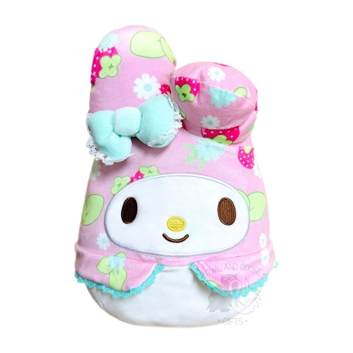 Squishmallow 8 Inch 50th Anniversary My Melody Strawberry Sanrio Plush Toy - Owl & Goose Gifts