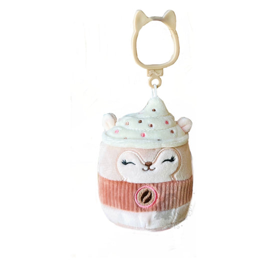 Squishmallow 3.5 Inch Reza the Latte Squirrel Plush Clip