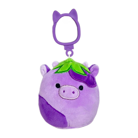 Squishmallow 3.5 Inch Frederick the Eggplant Cow Plush Clip