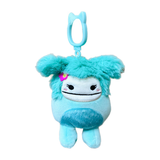 Squishmallow 3.5 Inch Joelle the Bigfoot with Flower Plush Clip - Owl & Goose Gifts