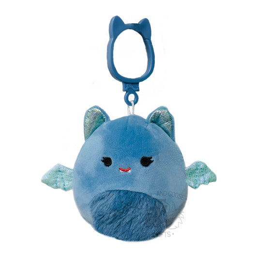 Squishmallow 3.5 Inch Este the Blue Bat Halloween Plush Clip - Owl & Goose Gifts