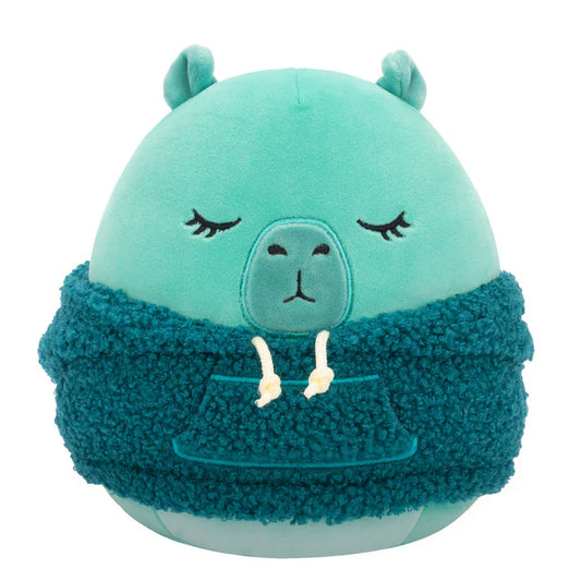 Squishmallow 12 Inch Nastia the Capybara with Hoodie Plush Toy - Owl & Goose Gifts