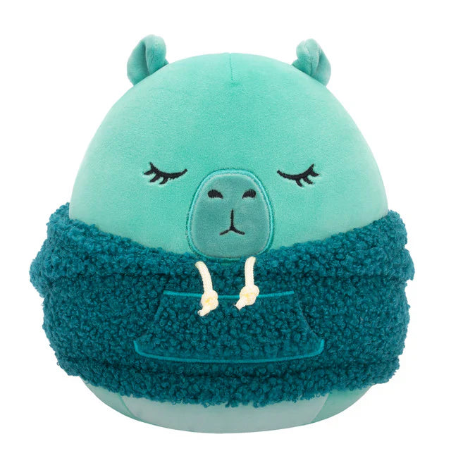 Squishmallow 8 Inch Nastia the Capybara with Hoodie Plush Toy - Owl & Goose Gifts