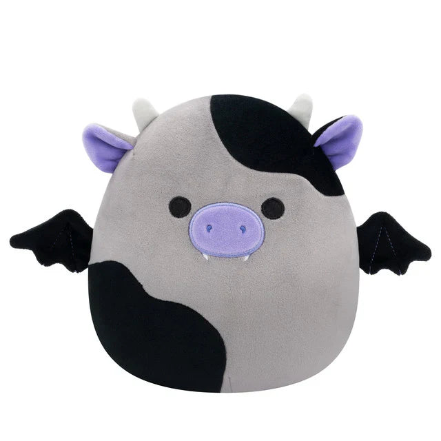 Squishmallow 8 Inch Bridgette the Cow Bat Halloween Plush Toy - Owl & Goose Gifts