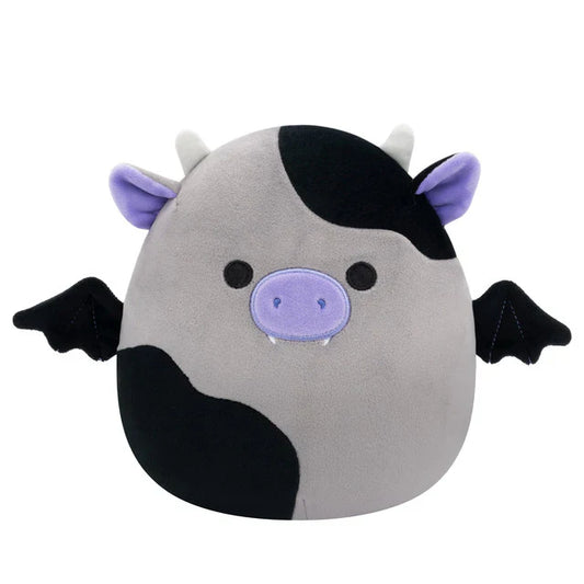 Squishmallow 12 Inch Bridgette the Cow Bat Halloween Plush Toy - Owl & Goose Gifts