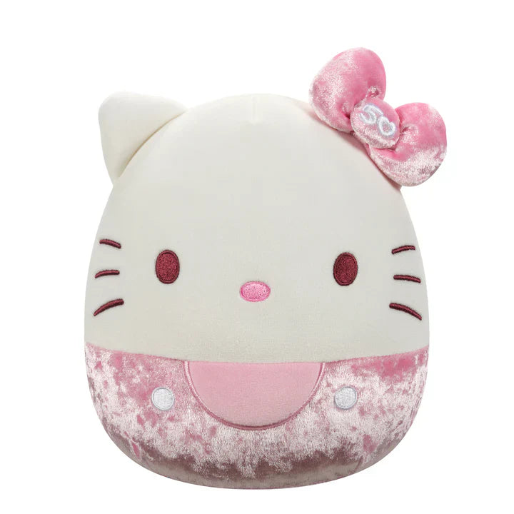 Squishmallow 8 Inch Hello Kitty 50th Anniversary Pink Velvet Sanrio Plush Toy - Owl & Goose Gifts