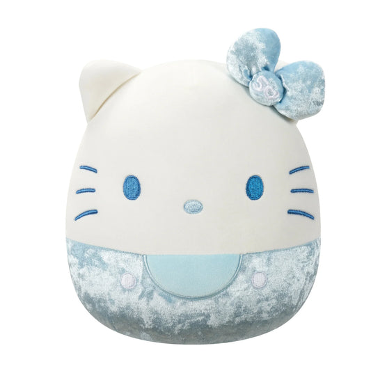 Squishmallow 8 Inch Hello Kitty 50th Anniversary Blue Velvet Sanrio Plush Toy - Owl & Goose Gifts