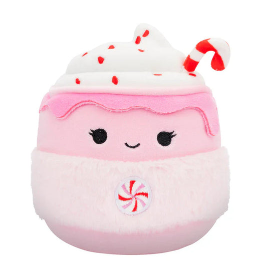 Squishmallow 8 Inch Ethel the Peppermint Latte Christmas Plush Toy - Owl & Goose Gifts