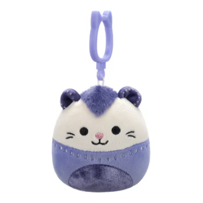 Squishmallow 3.5 Inch Blanche the Velvet Opposum Plush Clip - Owl & Goose Gifts