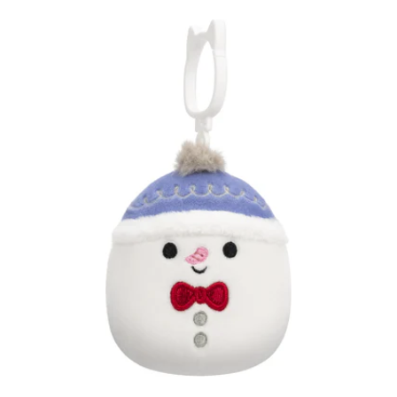 Squishmallow 3.5 Inch Manny the Snowman Christmas Plush Clip - Owl & Goose Gifts