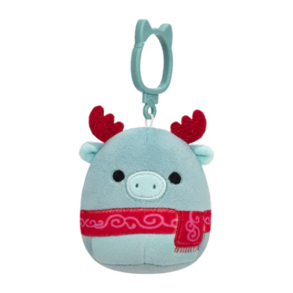 Squishmallow 3.5 Inch Wyndmoor the Moose Christmas Plush Clip - Owl & Goose Gifts