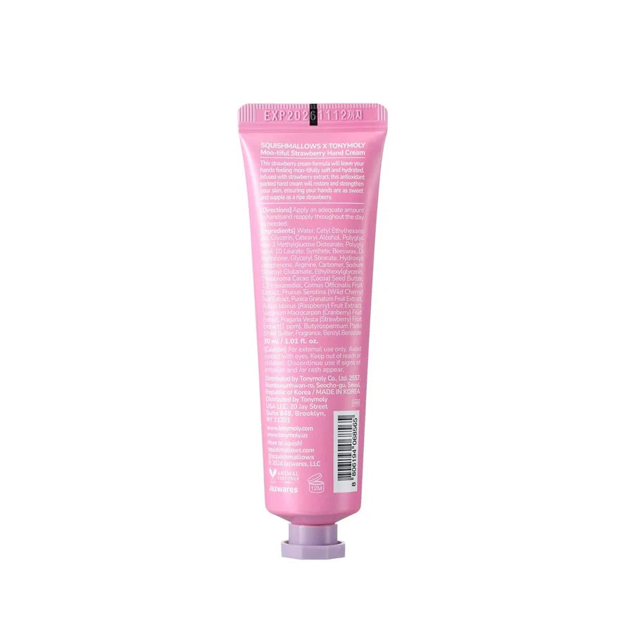 Squishmallow X TONYMOLY Patty's Moo-tiful Strawberry Hand Cream