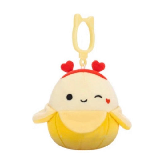 Squishmallow 3.5 Inch Junie the Banana with Heart Headband Valentine Plush Clip
